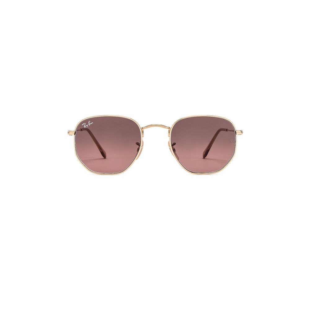 Ray-Ban 'Hexagonal' Gold Flat Sunglasses Size OS